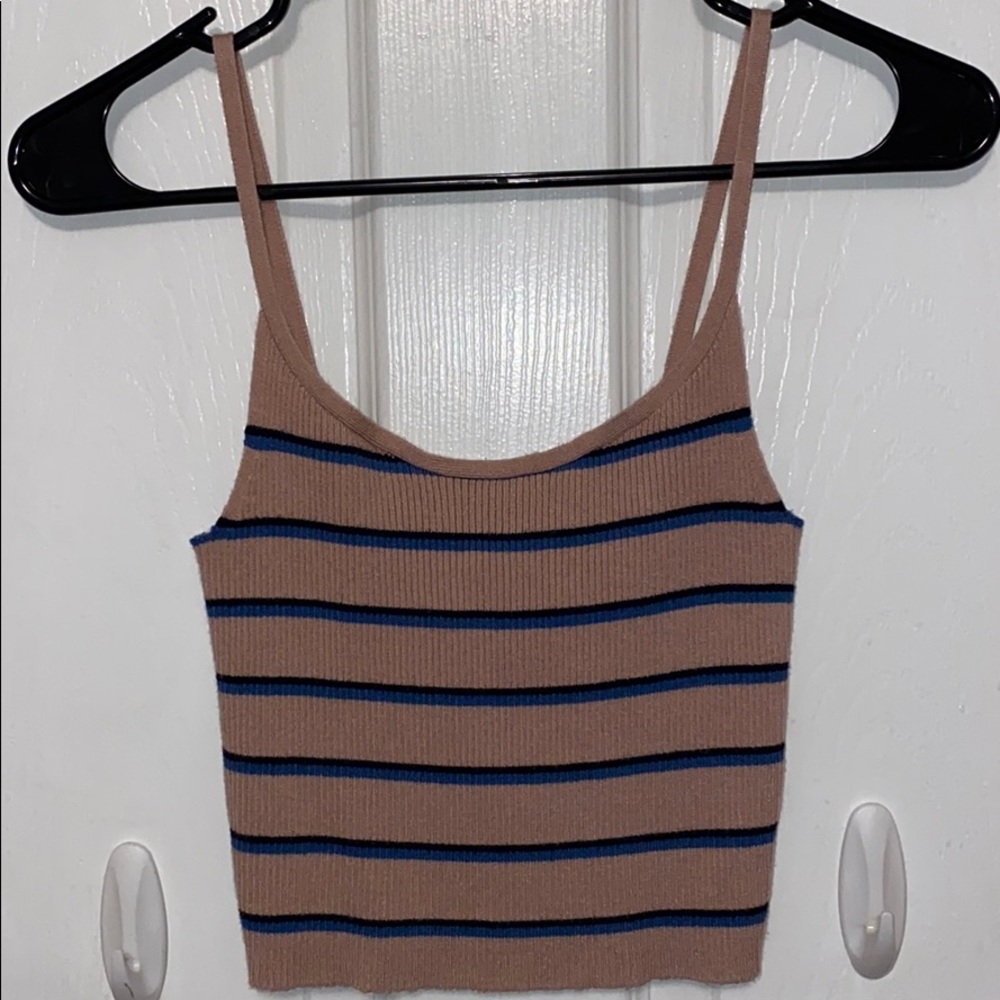 Pacsun LA Hearts Striped Waffle Scoop Cami Top S